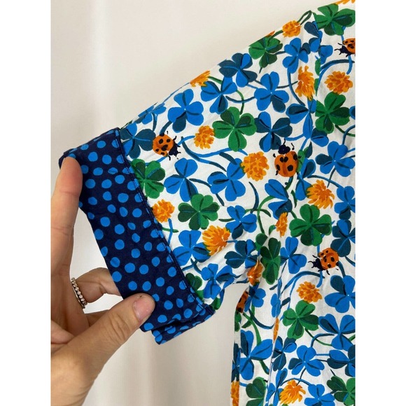 Print Fresh Anthropologie Clover Ladybug Pajama Set Women XS Drawstring Pants - Picture 4 of 10